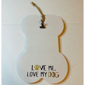 Dog Decoration Bone-Shaped Picture Holder LOVE ME LOVE MY DOG Valentines Day